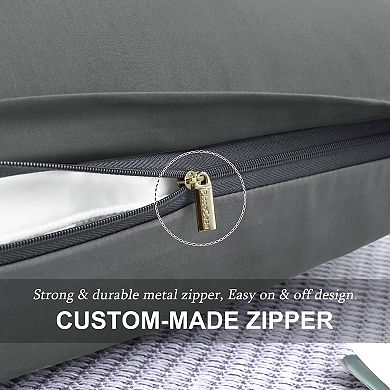 100% Cotton Pillowcases Set of 2, Zipper Closure Soft Home Standard 20"x26"