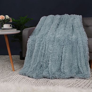 Luxury Shaggy Faux Fur Blanket Soft Warm Sherpa Throw For Sofa Couch Bed Queen 90"x90"
