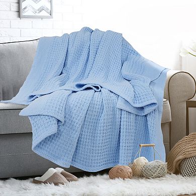 Soft 100% Cotton Thermal Blanket Waffle Weave Home Decoration Knit Blanket 47"x70"