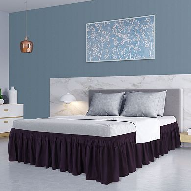 Polyester Brushed Bed Skirt With Elastic Dust Ruffles 16" Drop Queen 60" X 80"