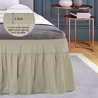 Polyester Brushed Bed Skirt Elastic Dust Ruffles 16 Inch Drop Full 54" x 75"