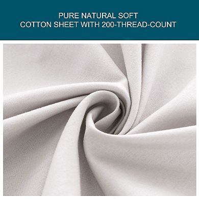 Breathable Fitted Sheets Durable Comfortable Bottom Shee15" Large Pocket Cotton Full 74" x 53"(L*W)