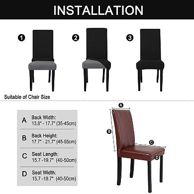 4Pcs Knitted Dining Chair Slipcovers Stretch Removable Covers