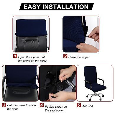 Stretchable Office Chair Cover Jacquard Stripe Computer Chair Covers