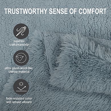 Luxury Shaggy Faux Fur Blanket Soft Warm Sherpa Reverse for Sofa Couch Bed Twin 60"x80"