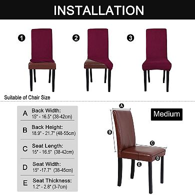 2Pcs Velvet Plush Chair Covers Stretch Spandex Seat Slipcovers