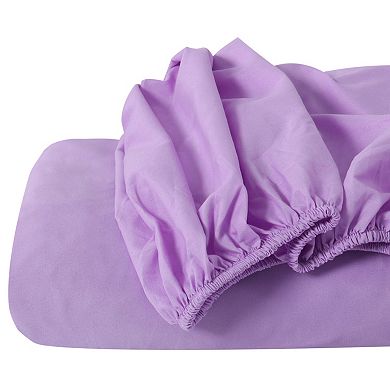 Solid Color Soft Fitted Sheet with 15 Inch Large Pocket Full 75" x 54"(L*W)