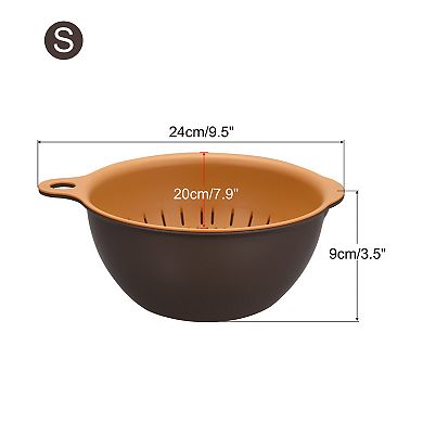 Kitchen Strainer Colander Bowl Set, 3 Pcs Small Double Layer Drain Basket