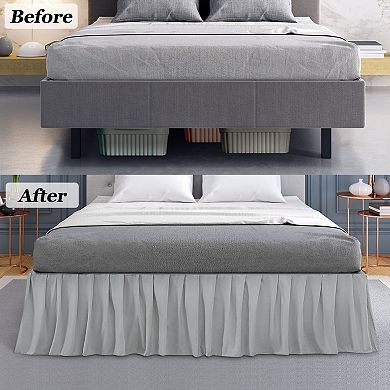 Polyester Ruffled Durable Solid Bed Skirt With 16" Drop 1 Pc Twin 39" X 75"