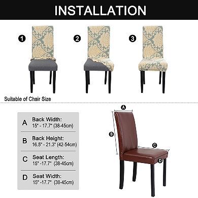 1Pcs Floral Dining Chair Cover Spandex Seat Slipcover