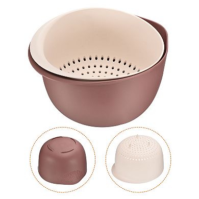 Plastic Kitchen Strainer Bowl Drainer Fruit Sieve Colander, 2PCS