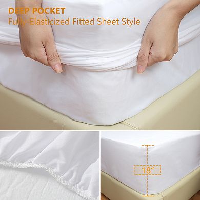 Fitted Mattress Pad Cover Waterproof Comfortable King 76" x 80"