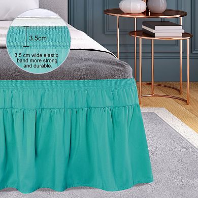 Bed Skirt Polyester Brushed Elastic Dust Ruffles 16 Inch Drop King 78" X 80"