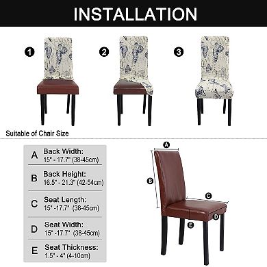 1Pcs Anti Wrinkle Spandex Stretch Dining Chair Covers Butterfly Pattern