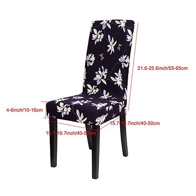 Dining Floral Print Spandex Chair Covers Washable Seat Slipcovers