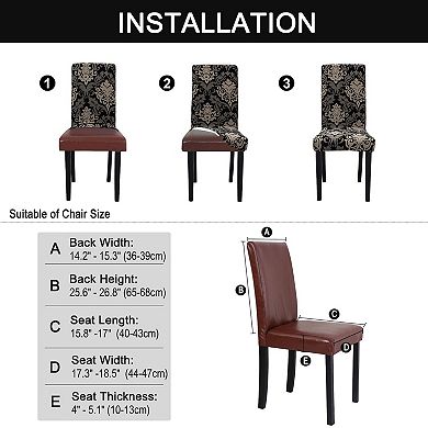 Removable Stretch Dining Room Chair Cover Protector Short Seat Slipcover
