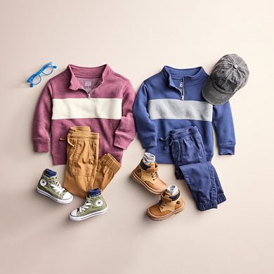 Baby & Toddler Boy Jumping Beans® Fleece Colorblock Quarter Zip