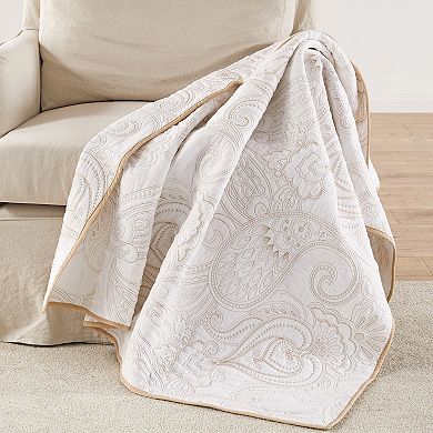 Levtex Home Perla White Quilted Throw