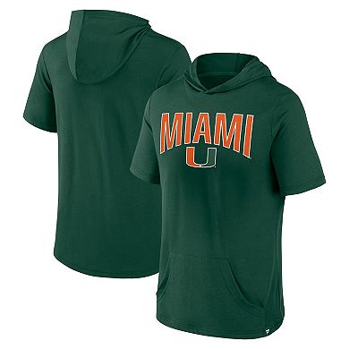 Men's Fanatics Branded Green Miami Hurricanes Outline Lower Arch Hoodie T-Shirt