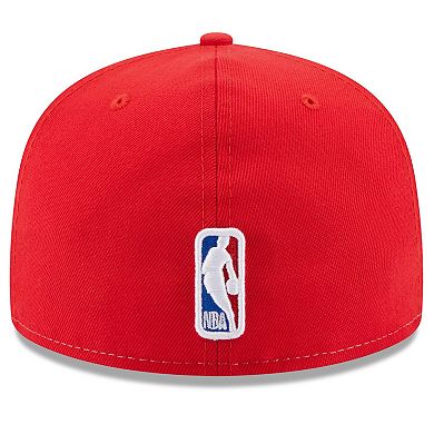Men's New Era White/Red Houston Rockets Back Half 59FIFTY Fitted Hat
