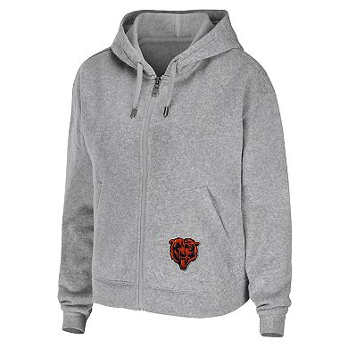 Women's WEAR by Erin Andrews Heathered Gray Chicago Bears Team Full-Zip Hoodie