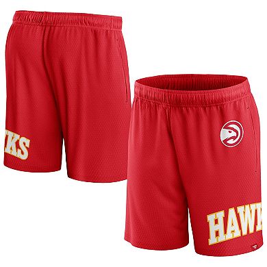 Men's Fanatics Branded Red Atlanta Hawks Free Throw Mesh Shorts