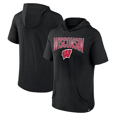 Men's Fanatics Branded Black Wisconsin Badgers Outline Lower Arch Hoodie T-Shirt