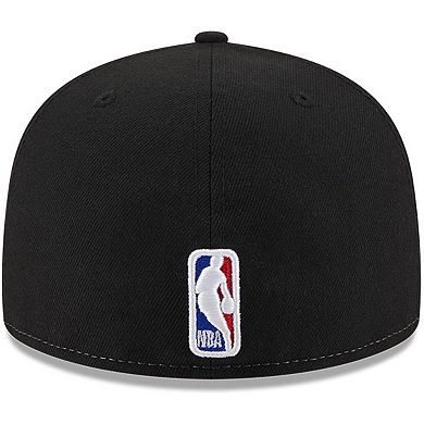 Men's New Era  White/Black Miami Heat Back Half 9FIFTY Fitted Hat