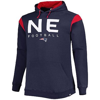 Men's Fanatics Branded Navy New England Patriots Big & Tall Call the Shots Pullover Hoodie