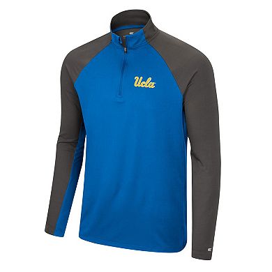 Men's Colosseum Blue/Charcoal UCLA Bruins Two Yutes Raglan Quarter-Zip Windshirt