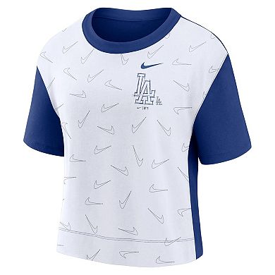 Women's Nike Royal/White Los Angeles Dodgers Line Up High Hip Fashion T-Shirt