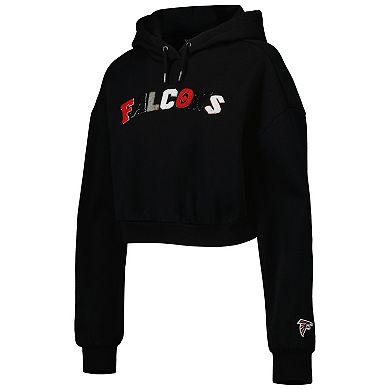 Women's The Wild Collective Black Atlanta Falcons Cropped Pullover Hoodie