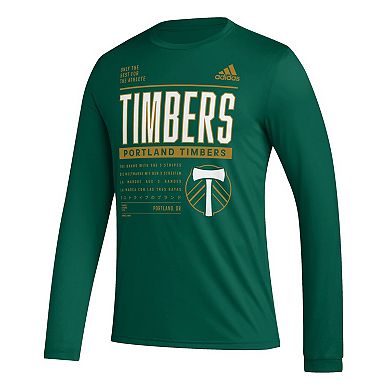 Men's adidas Green Portland Timbers Club DNA Long Sleeve T-Shirt