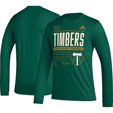 Men's adidas Green Portland Timbers Club DNA Long Sleeve T-Shirt