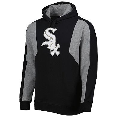 Men's Mitchell & Ness Black/Gray Chicago White Sox Colorblocked Fleece Pullover Hoodie