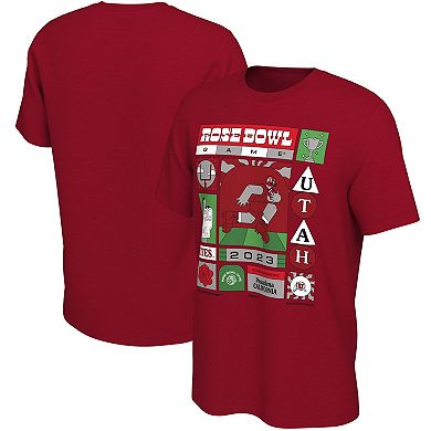 Men's Nike Red Utah Utes 2023 Rose Bowl Illustrated T-Shirt