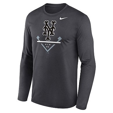 Men's Nike Anthracite New York Mets Icon Legend Performance Long Sleeve T-Shirt