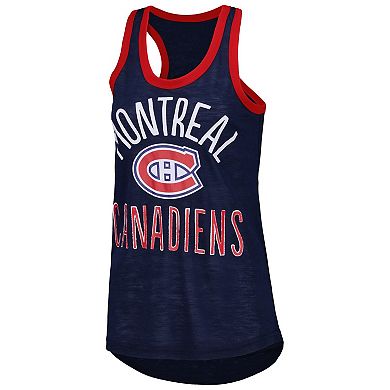 Women's G-III 4Her by Carl Banks Navy Montreal Canadiens First Base Racerback Scoop Neck Tank Top