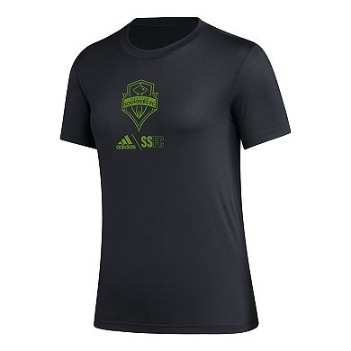 Women's adidas Black Seattle Sounders FC AEROREADY Club Icon T-Shirt