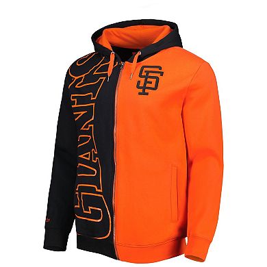 Men's Mitchell & Ness Black/Orange San Francisco Giants Fleece Full-Zip Hoodie