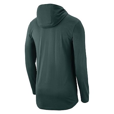Men's Nike Green Michigan State Spartans Team Performance Long Sleeve Hoodie T-Shirt
