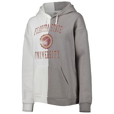 Women's Gameday Couture Gray/White Florida State Seminoles Split Pullover Hoodie