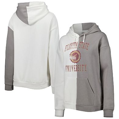 Women's Gameday Couture Gray/White Florida State Seminoles Split Pullover Hoodie