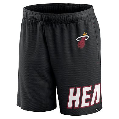 Men's Fanatics Branded Black Miami Heat Free Throw Mesh Shorts