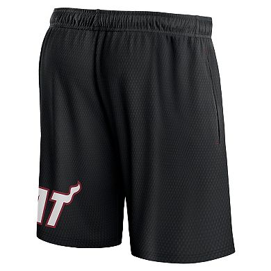 Men's Fanatics Branded Black Miami Heat Free Throw Mesh Shorts