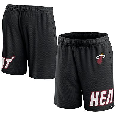 Men's Fanatics Branded Black Miami Heat Free Throw Mesh Shorts