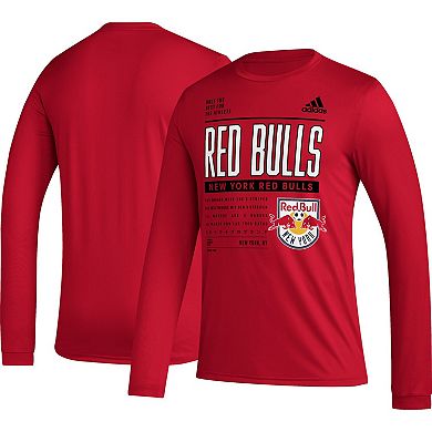 Men's adidas Red New York Red Bulls Club DNA Long Sleeve T-Shirt