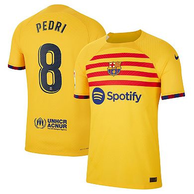 Men's Nike Pedri Yellow Barcelona 2022/23 Fourth Vapor Match Authentic Player Jersey