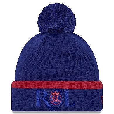 Men's New Era Blue Real Salt Lake Wordmark Kick Off Cuffed Knit Hat with Pom