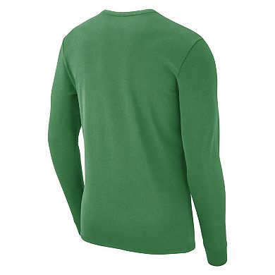 Men's Nike Green Oregon Ducks Repeat Logo 2-Hit Long Sleeve T-Shirt